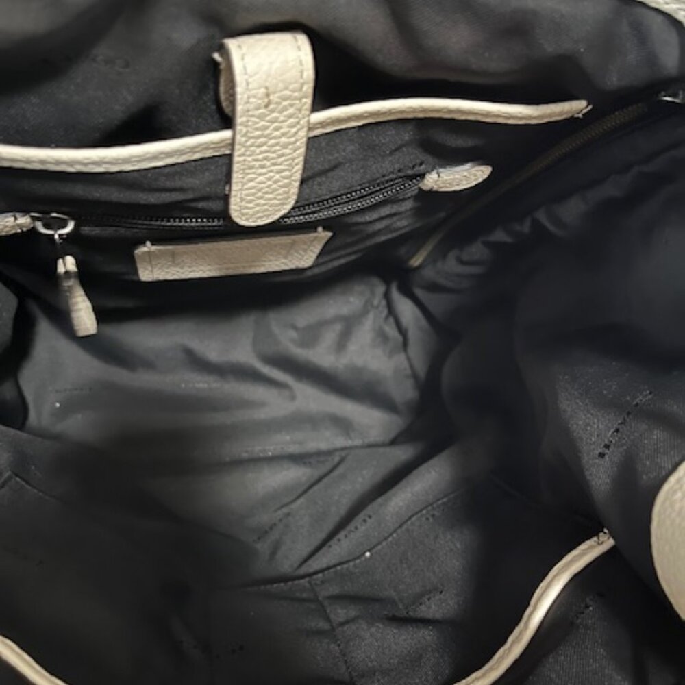 Coach Two-Tone Cream and Black Leather Backpack - Picture 10 of 14
